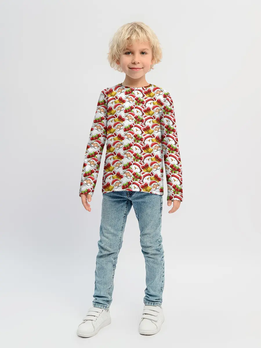 Детский лонгслив / Дед Мороз и Снеговик