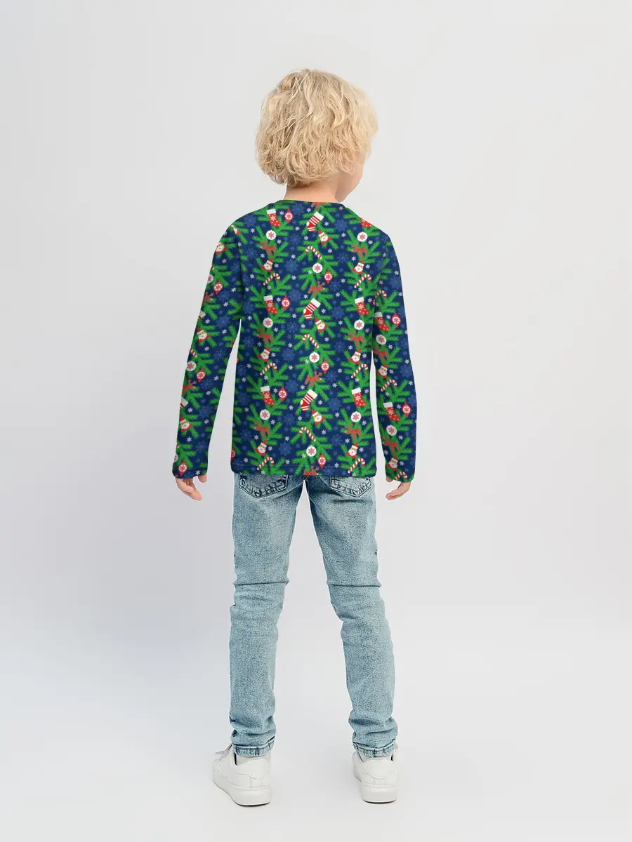 Детский лонгслив / Новогодние Игрушки на Ёлке