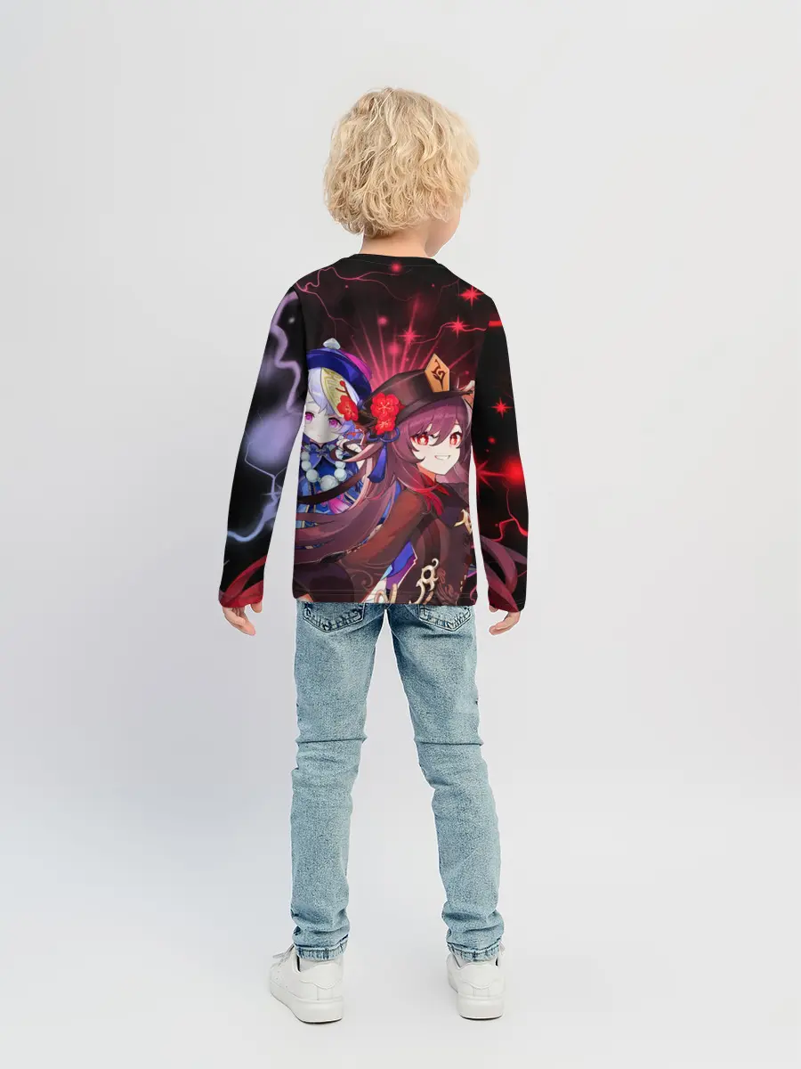 Детский лонгслив / Ху Тао и Ци Ци, Genshin Impact