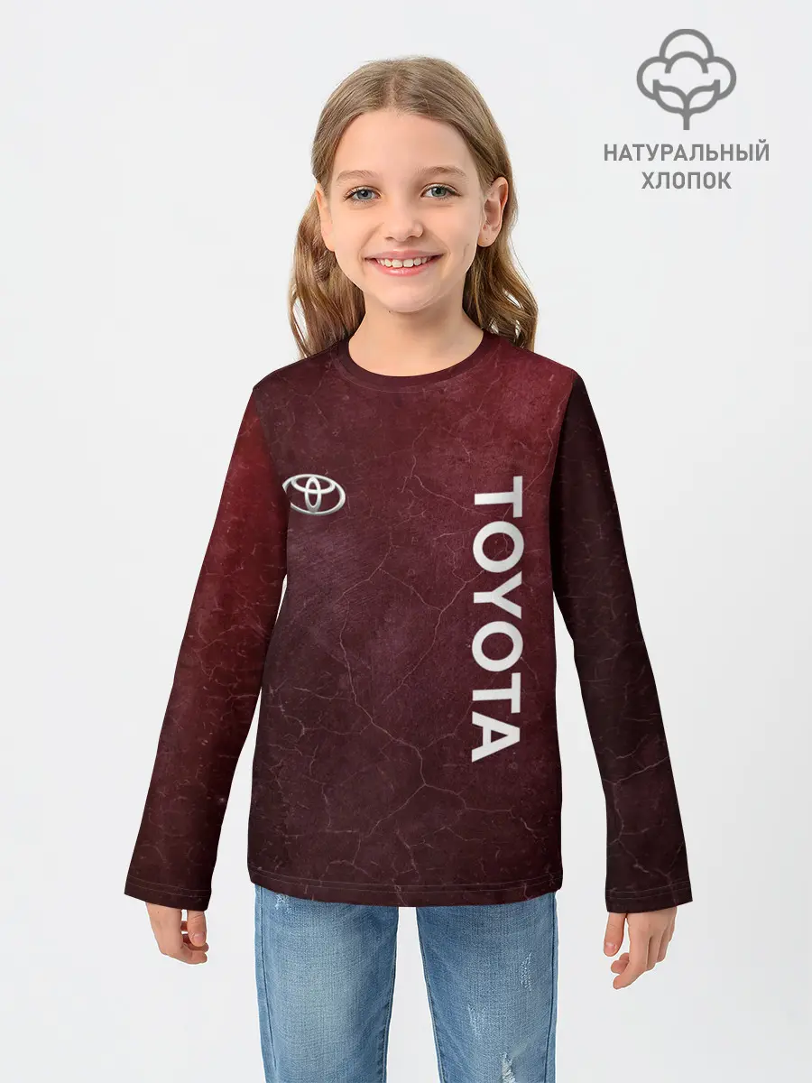 Детский лонгслив / TOYOTA | RED GRUNGE