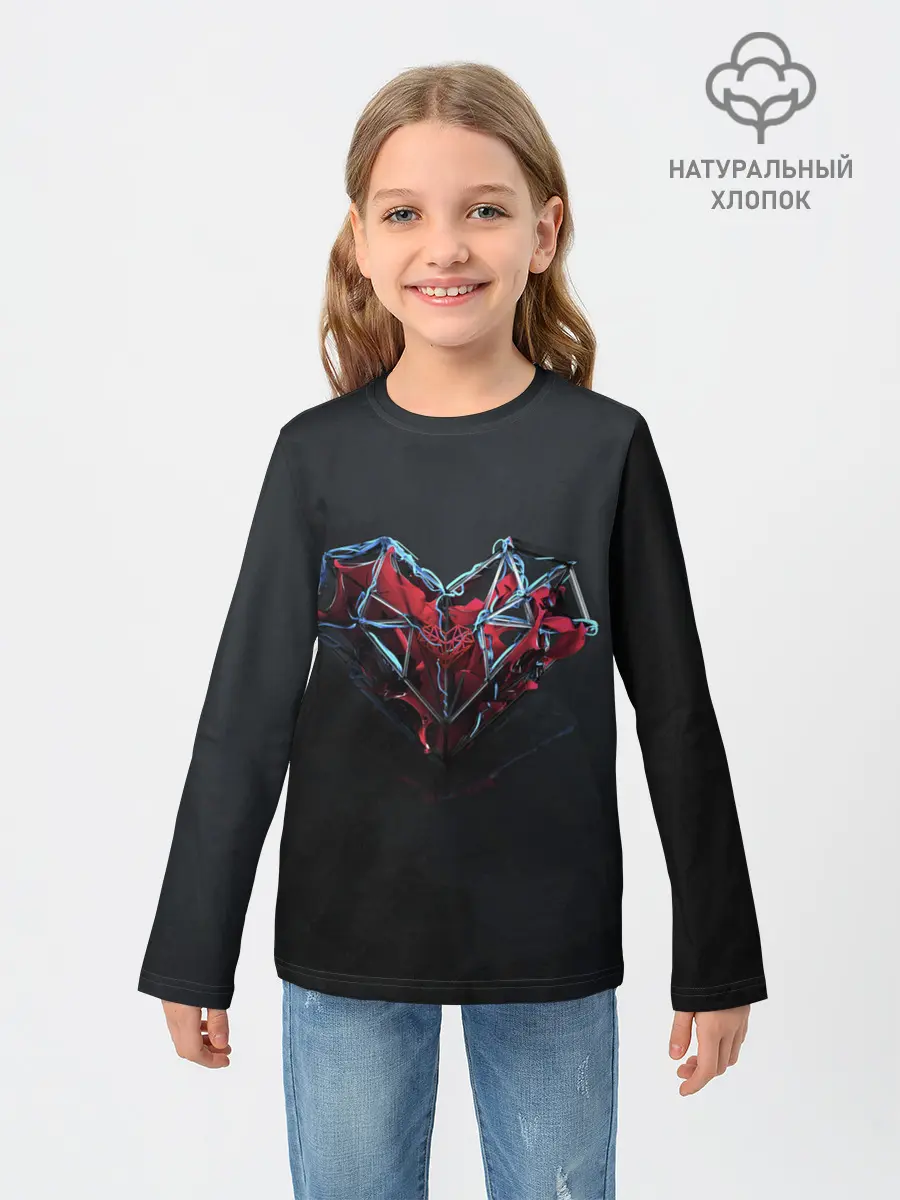 Детский лонгслив / Техносердце
