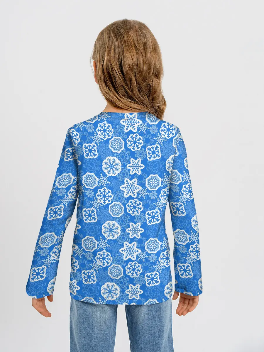 Детский лонгслив / Снежные Новогодние Узоры