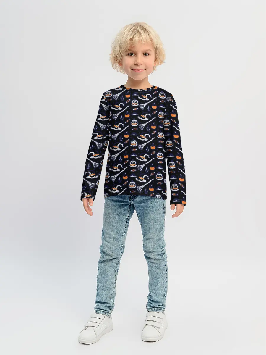 Детский лонгслив / Patern Halloween 6