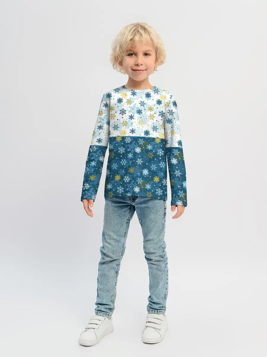 Детский лонгслив / Падают Снежинки