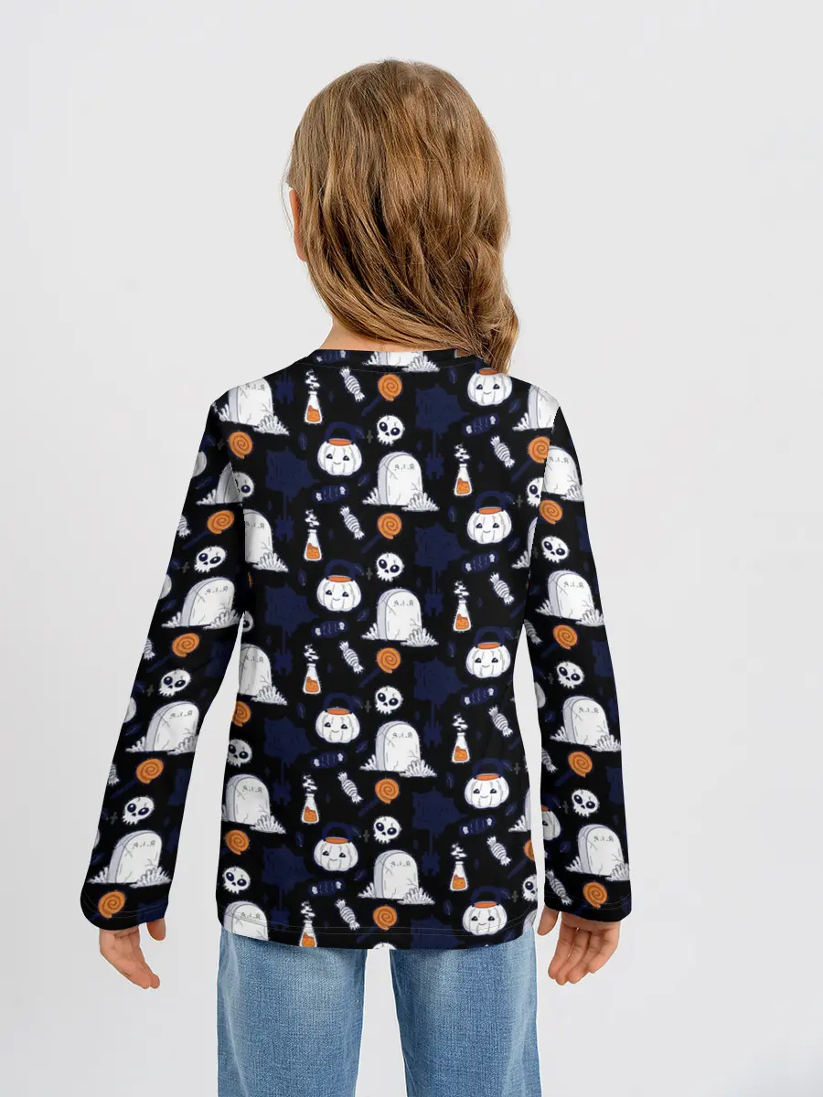 Детский лонгслив / Patern Halloween 7