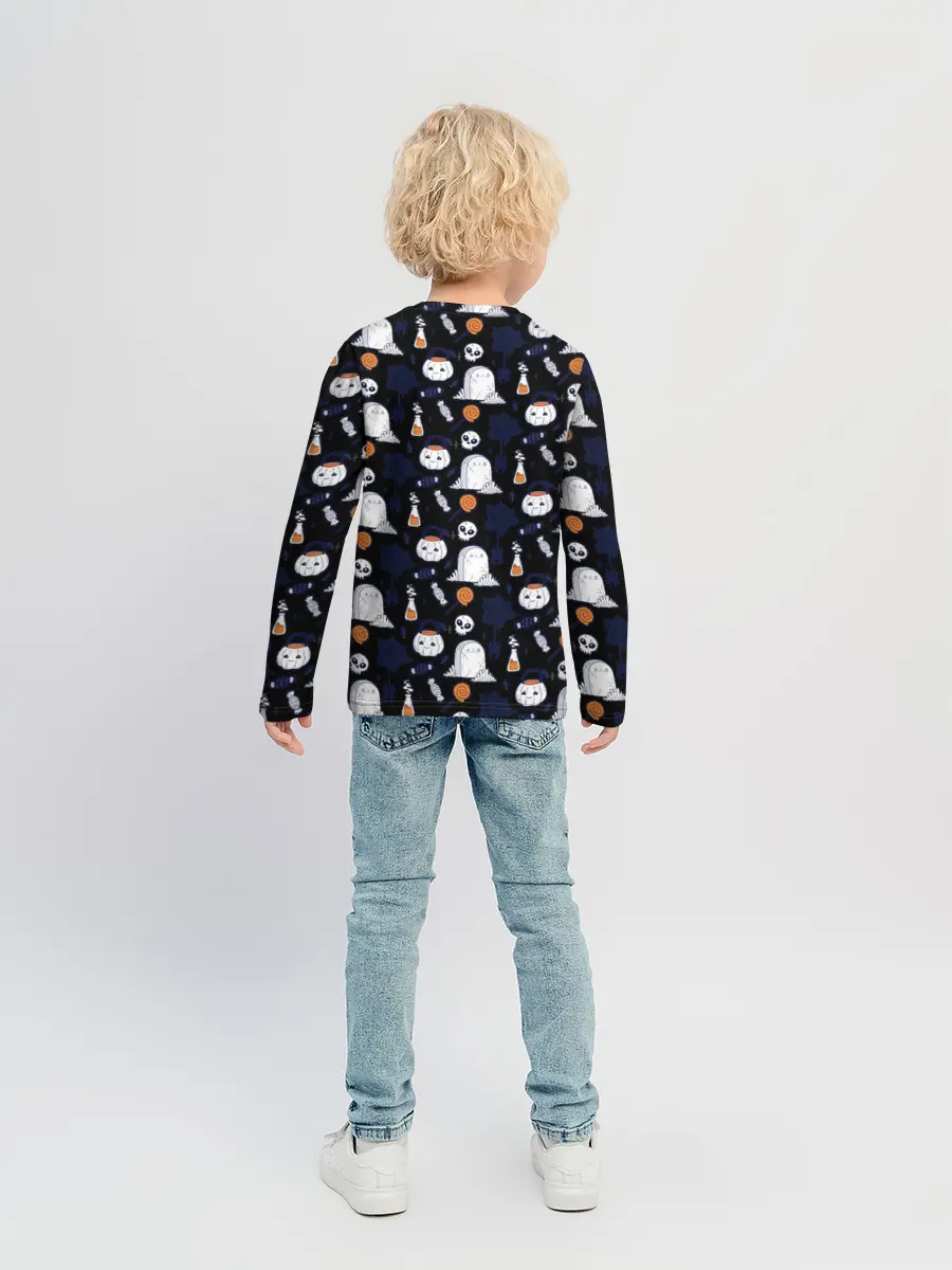 Детский лонгслив / Patern Halloween 7
