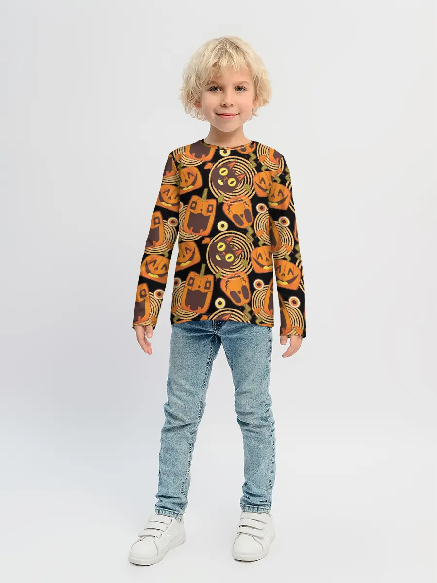 Детский лонгслив / Patern Halloween 10