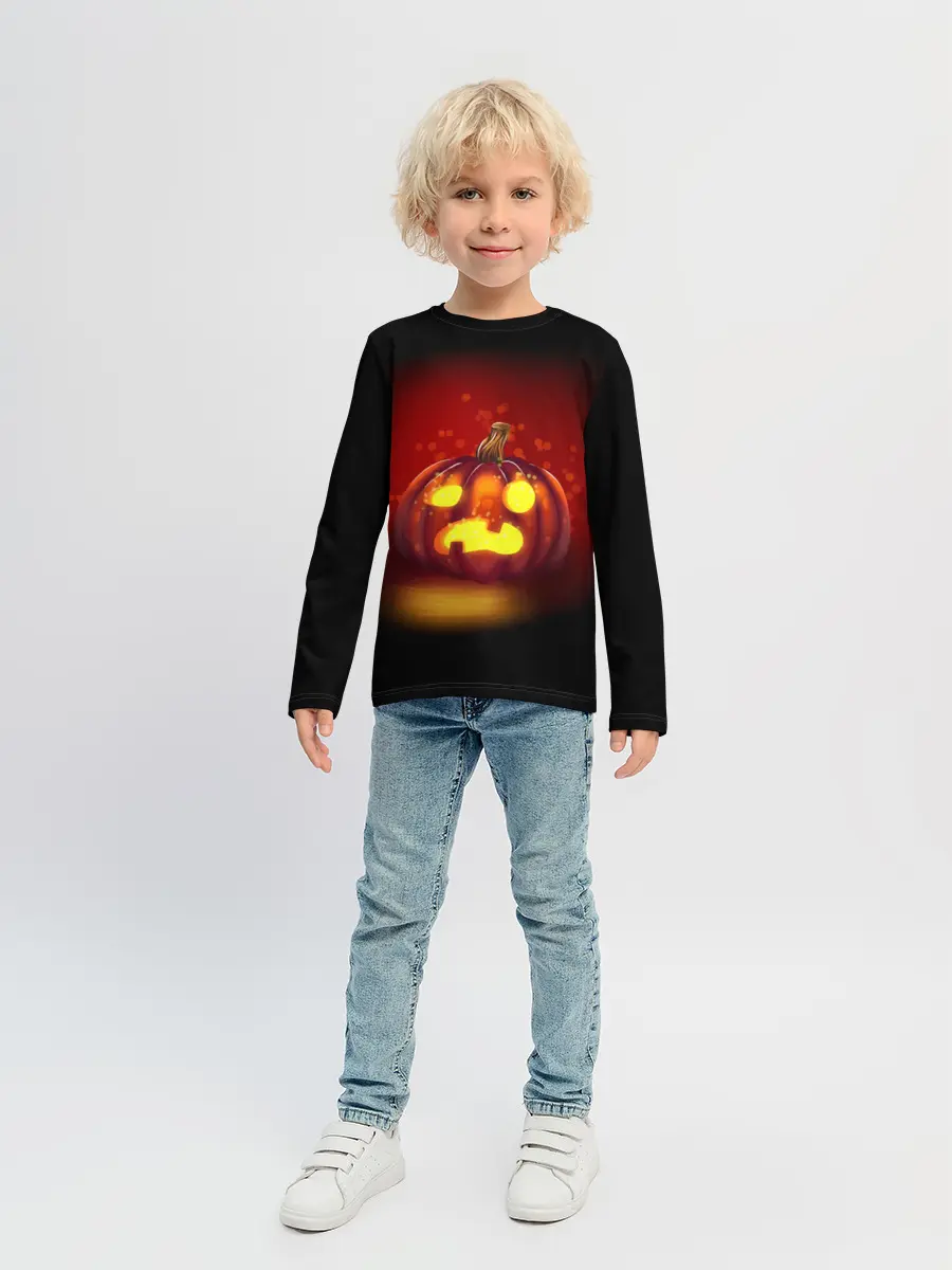 Детский лонгслив / Тыква фонарь