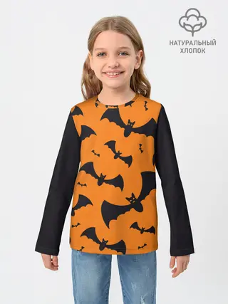 Детский лонгслив / ЛЕТУЧАЯ МЫШЬ В ДЕНЬ ХЭЛЛОУИНА