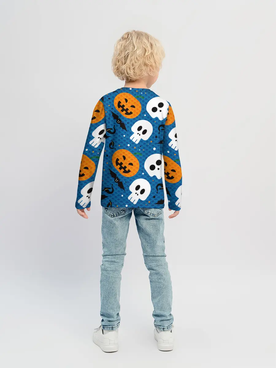 Детский лонгслив / ЧЕРЕПА И ТЫКВЫ | HALLOWEEN