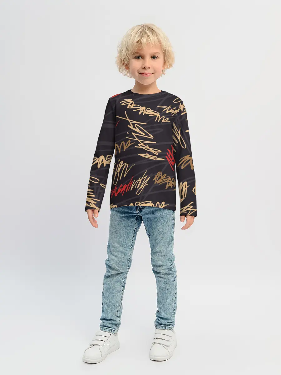 Детский лонгслив / Golden graffiti