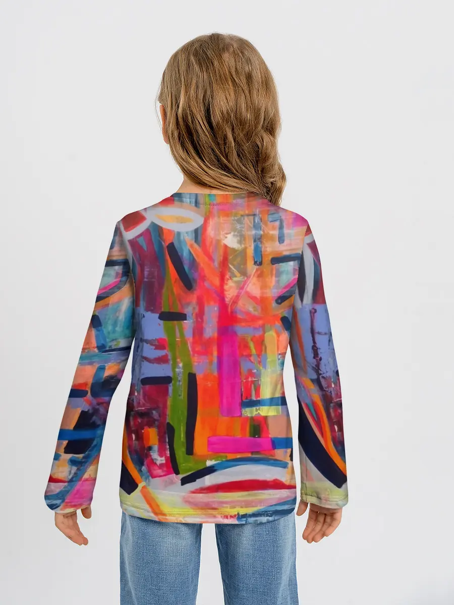 Детский лонгслив / Абстракция из полос