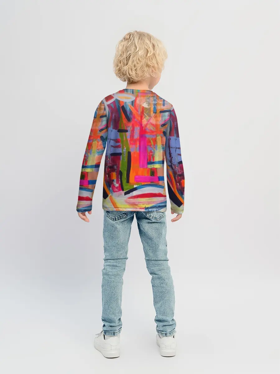 Детский лонгслив / Абстракция из полос