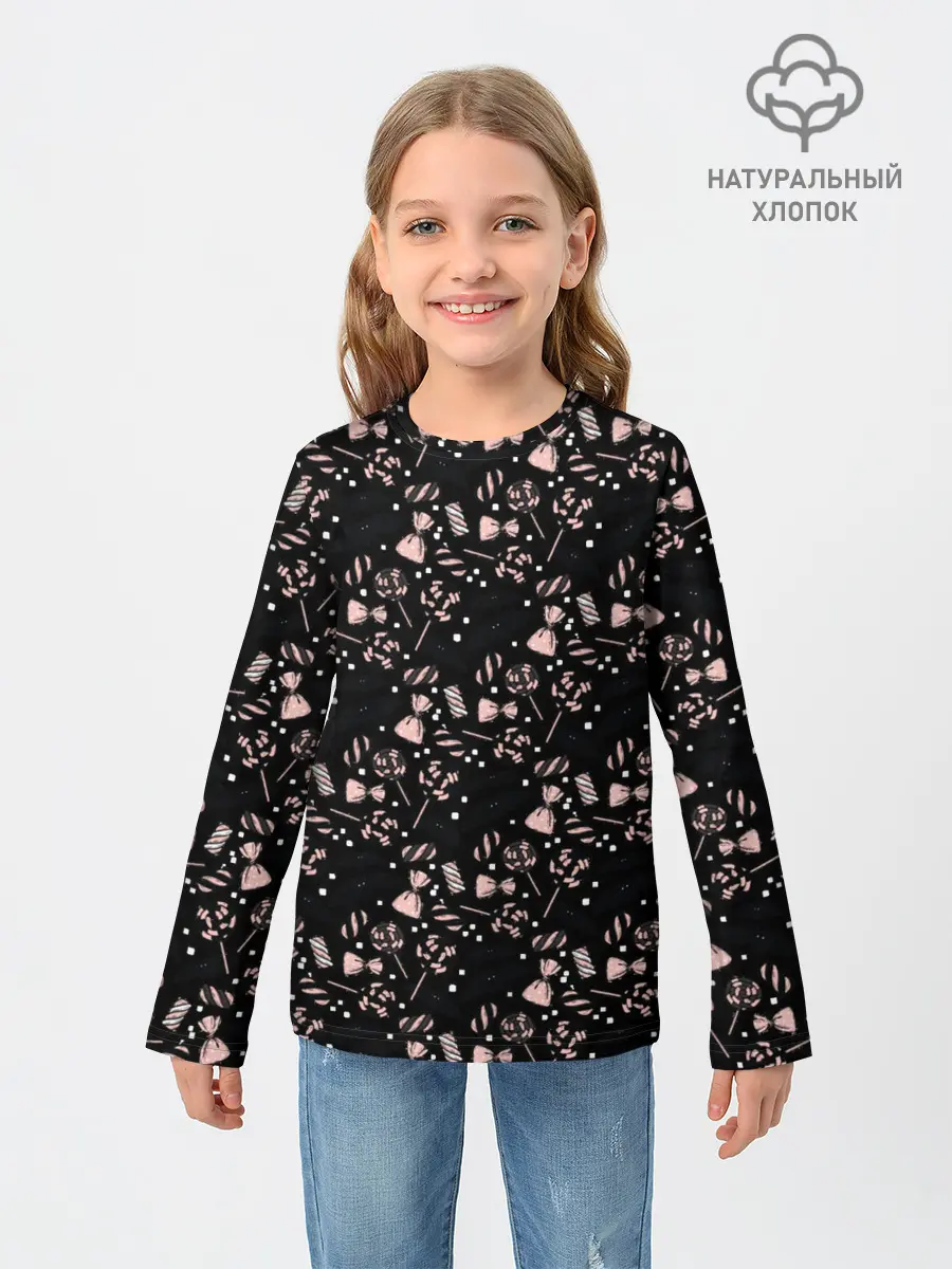 Детский лонгслив / Patern Halloween 12