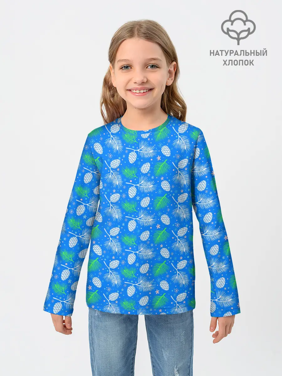 Детский лонгслив / Шишки-Ёлочки