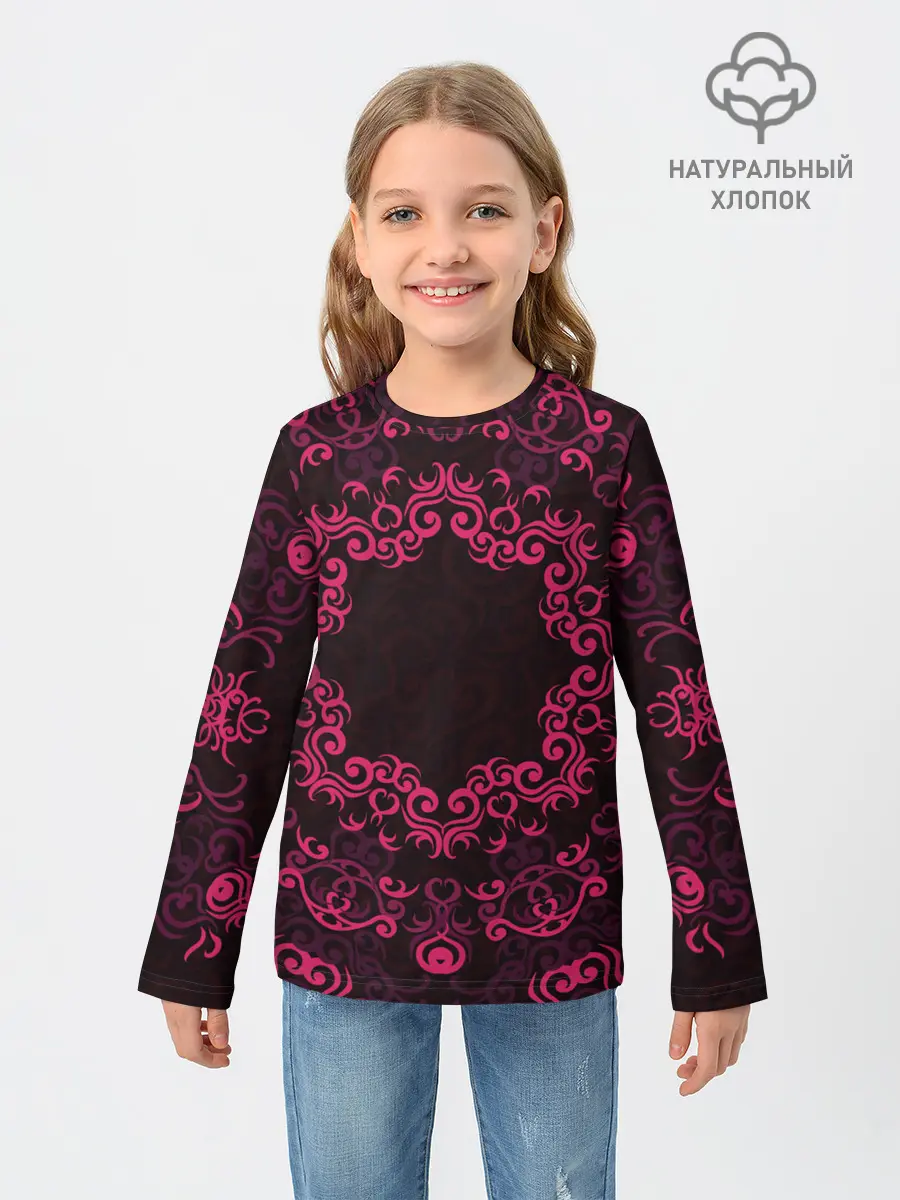 Детский лонгслив / красивый орнамент