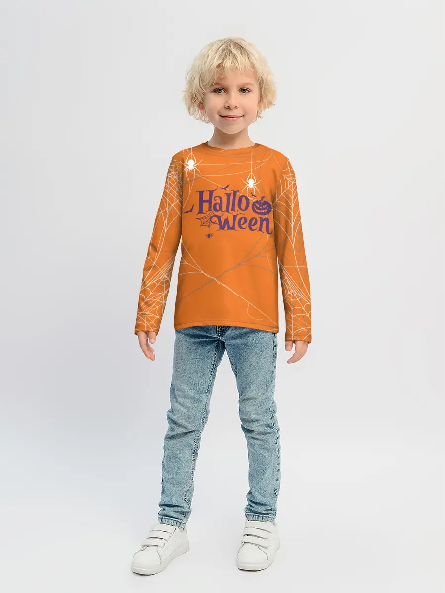 Детский лонгслив / ПАУТИНКА НА ХЭЛЛОУИН