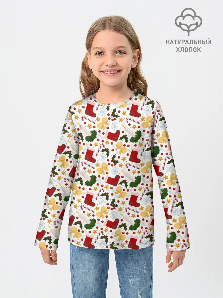 Детский лонгслив / Рождественские Чулки