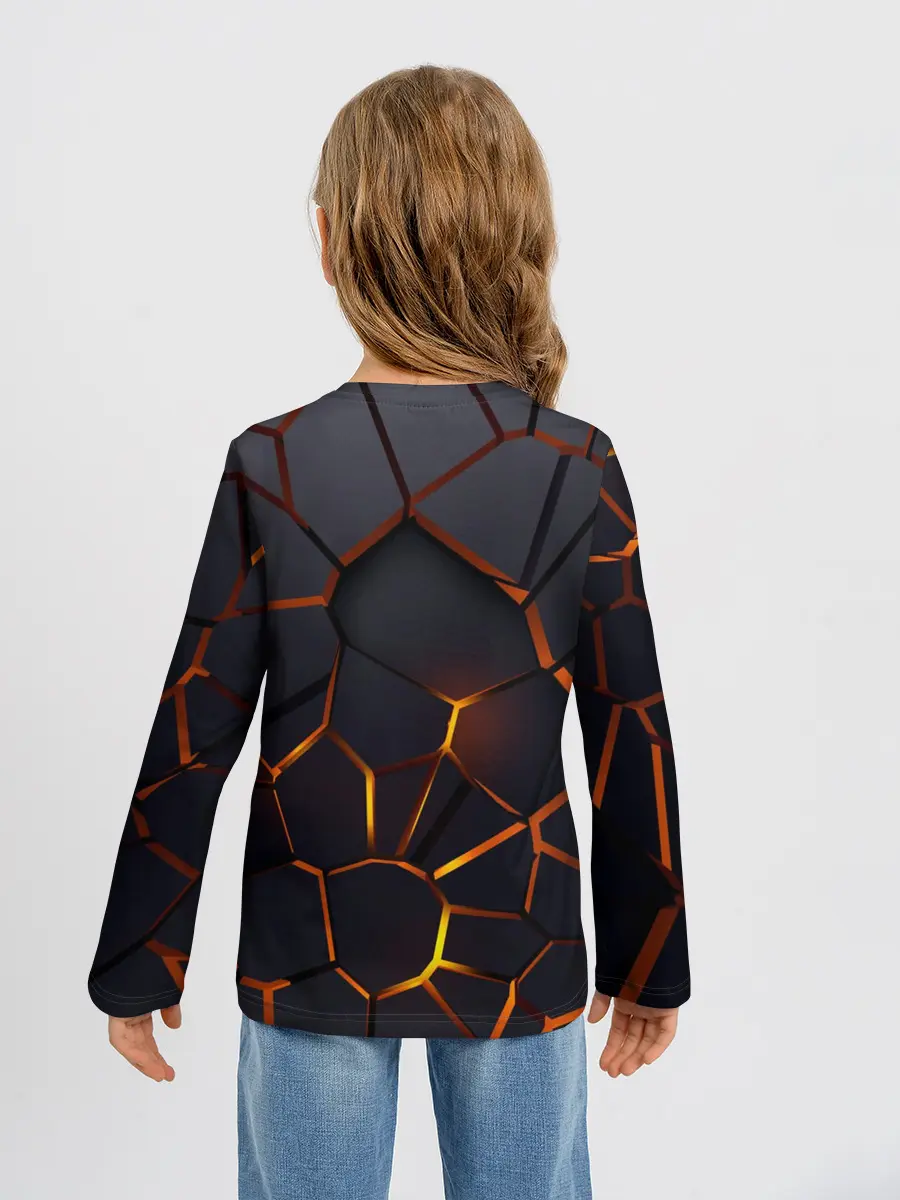 Детский лонгслив / Volvo 3D геометрия