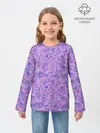 Детский лонгслив / Сиреневая пиксельная абстракция