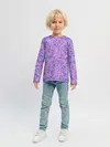 Детский лонгслив / Сиреневая пиксельная абстракция