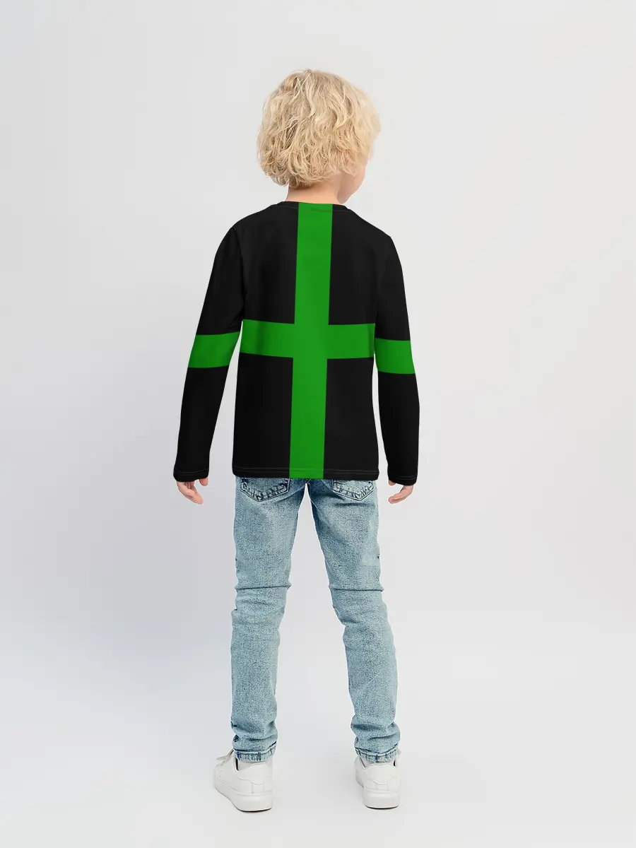 Детский лонгслив / Hollywood Undead заеленный крест