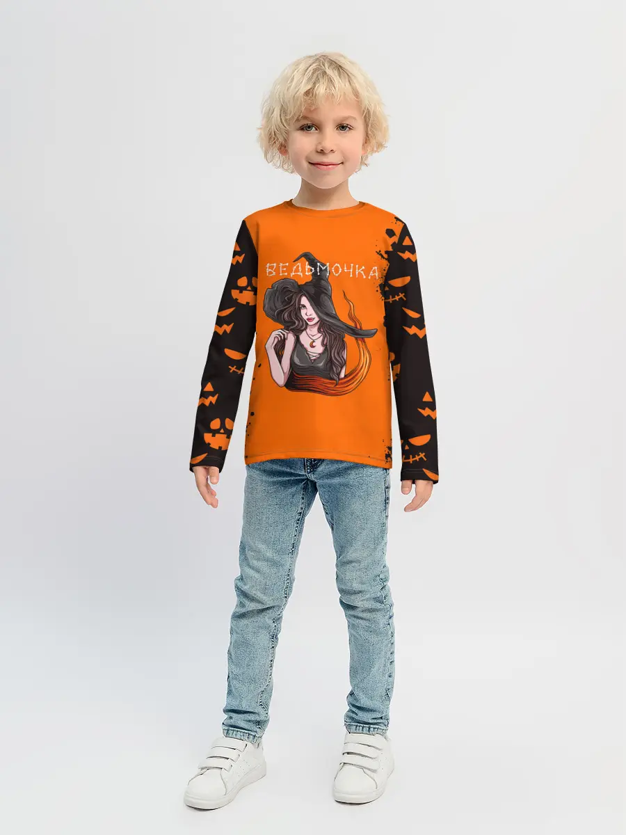 Детский лонгслив / ВЕДЬМОЧКА НА ХЕЛЛОУИН