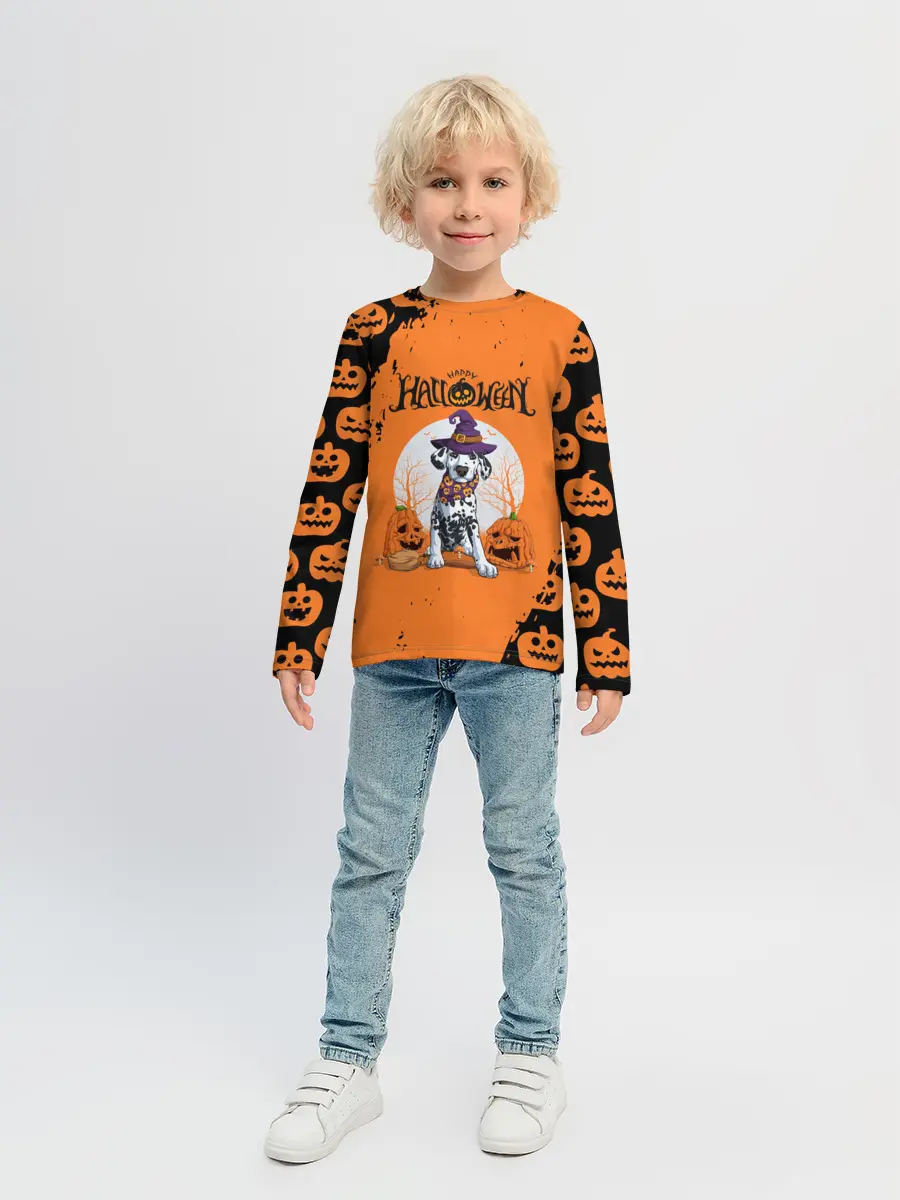 Детский лонгслив / Далматинец в шляпе | Хэллоуин