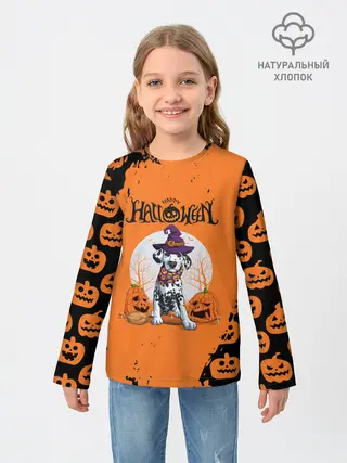 Детский лонгслив / Далматинец в шляпе | Хэллоуин