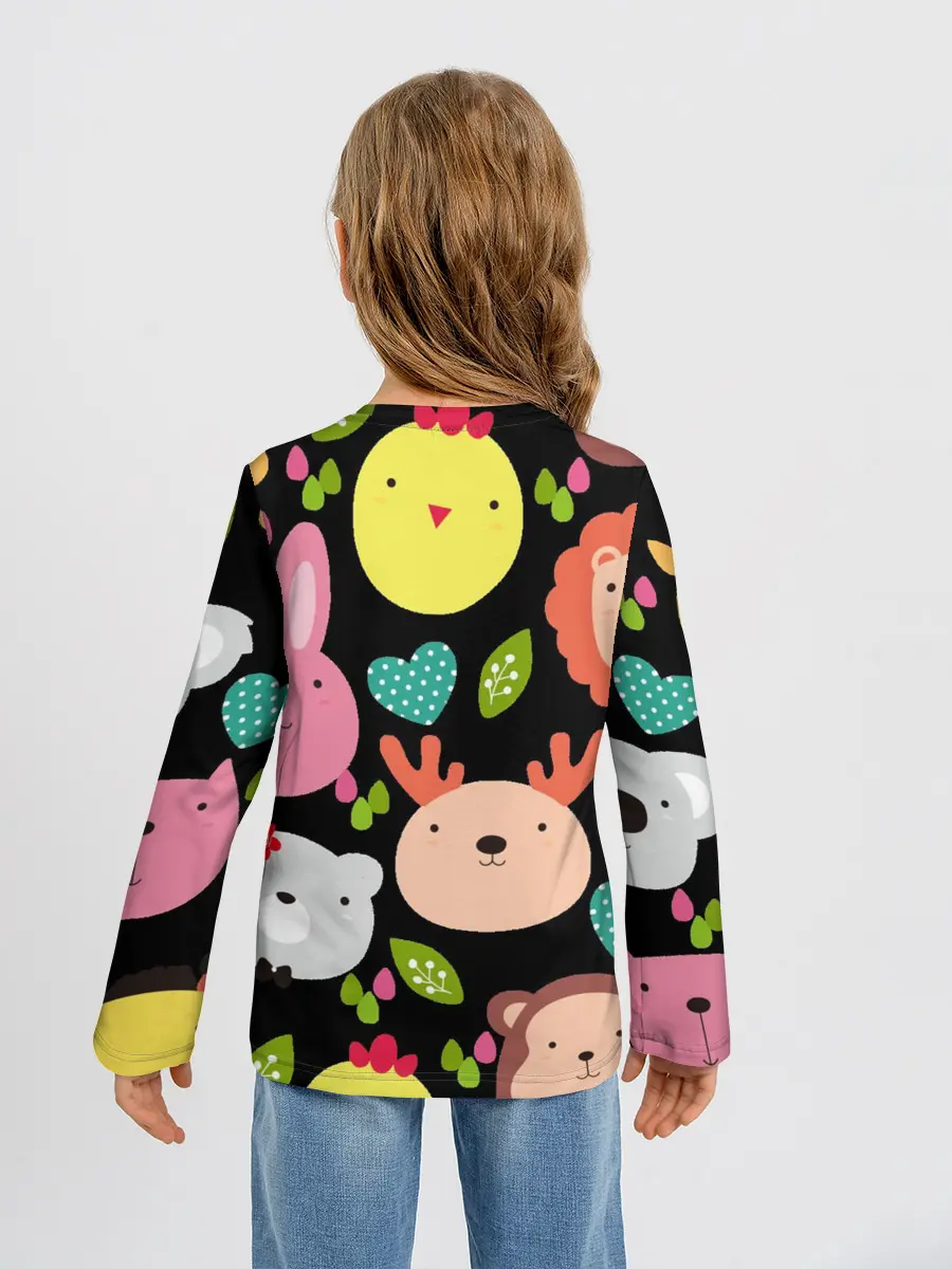 Детский лонгслив / Головы милых животных