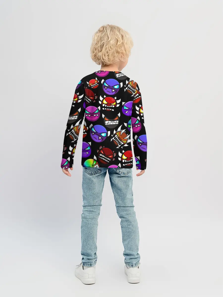 Детский лонгслив / Geometry Dash Demons