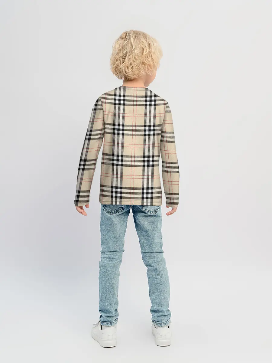 Детский лонгслив / клетчатый принт в стиле Burberry