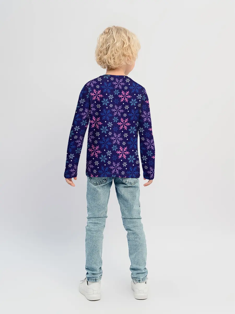 Детский лонгслив / Ночные Снежинки