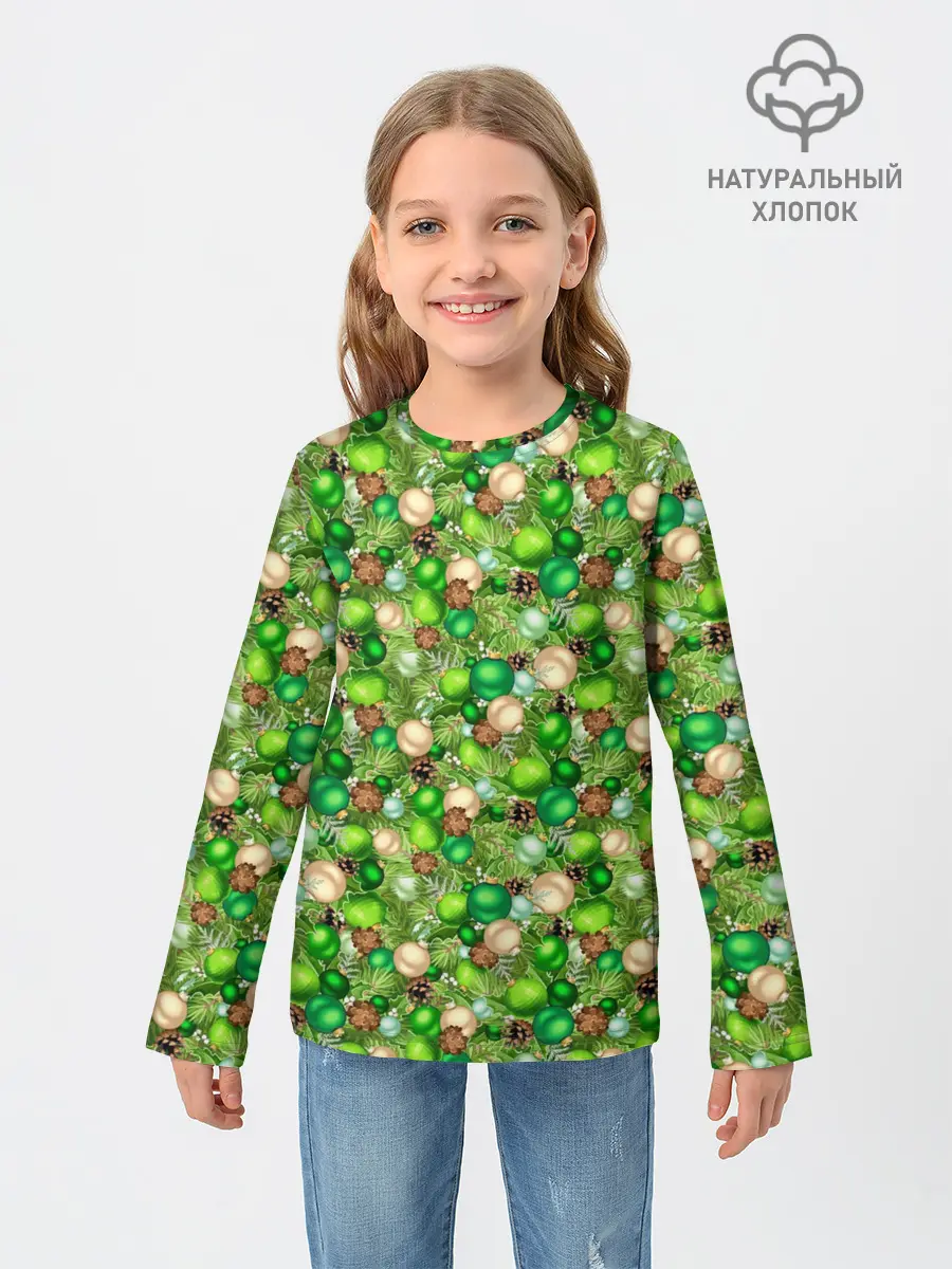 Детский лонгслив / Новогодние Игрушки