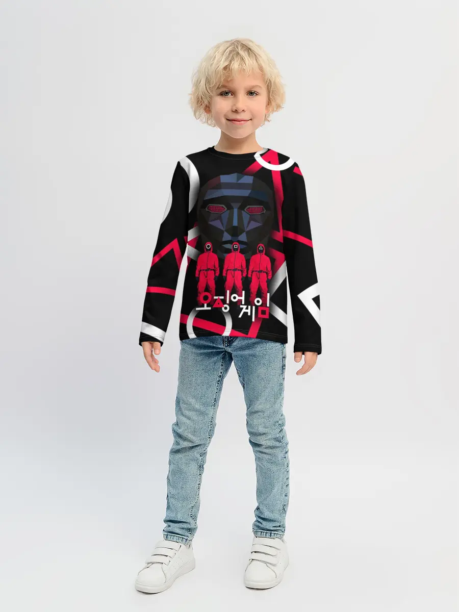 Детский лонгслив / Игра в кальмара -маска ведущего