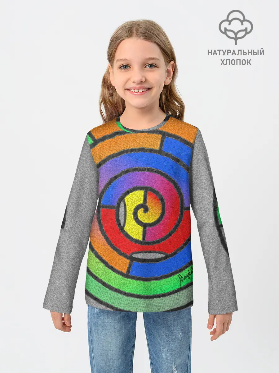 Детский лонгслив / Маечная спираль