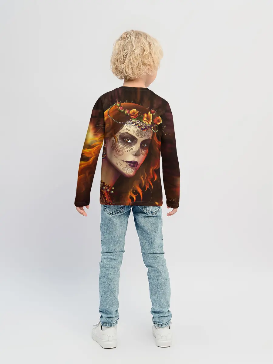 Детский лонгслив / Рыжая Ведьма с розами