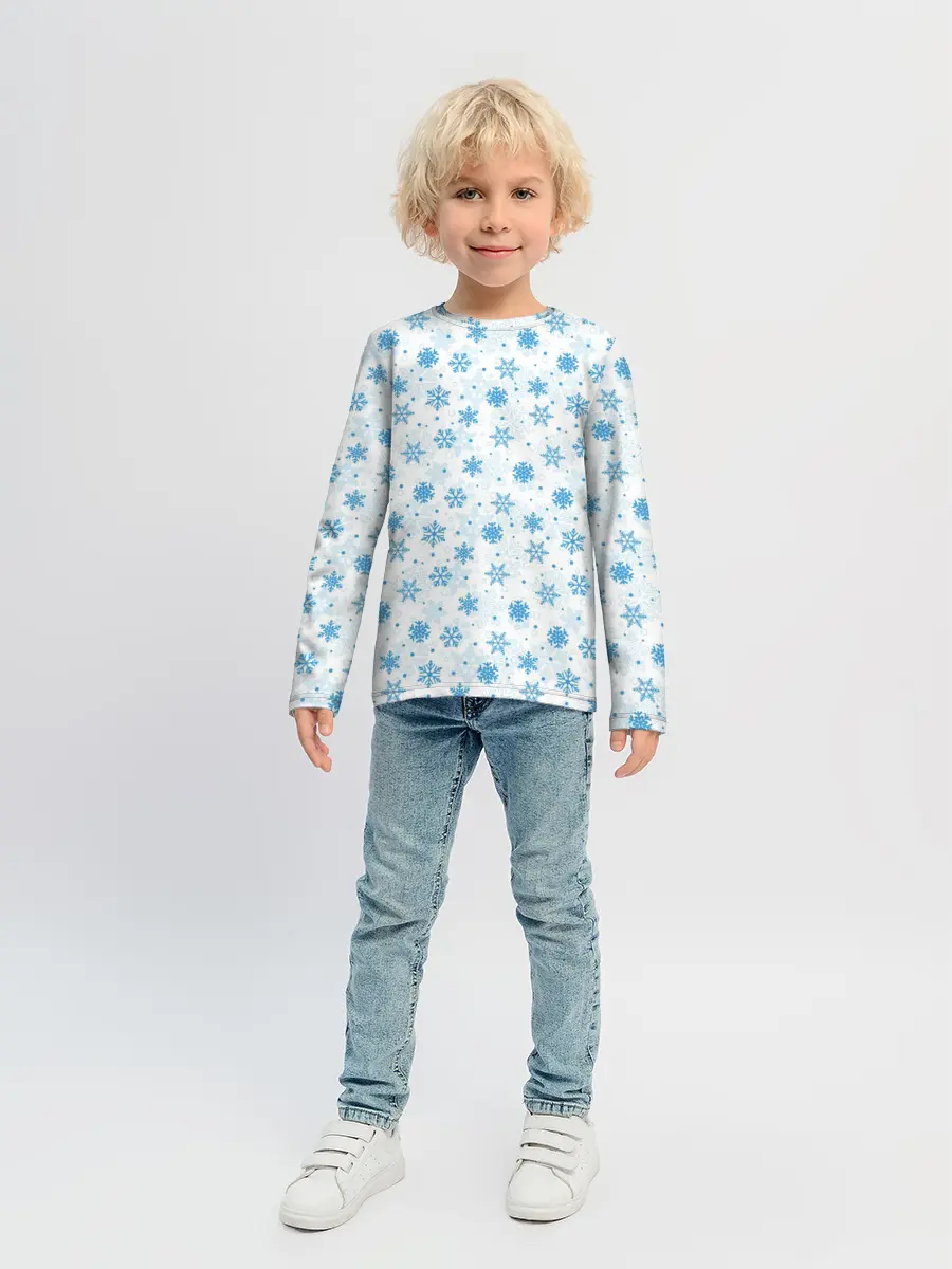 Детский лонгслив / Снежинки