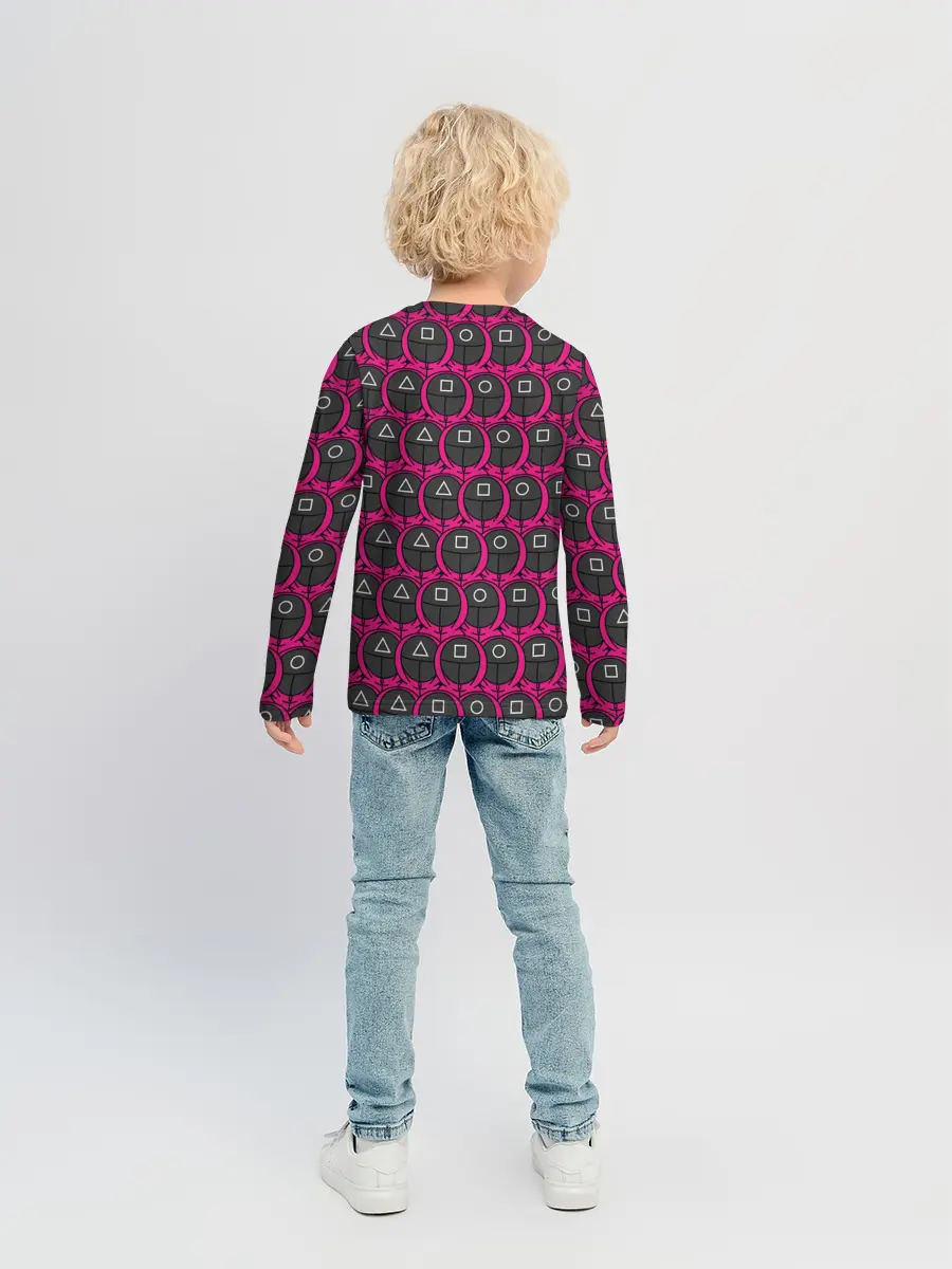 Детский лонгслив / ИГРА В КАЛЬМАРА, МНОГО СТРАЖНИКОВ