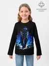 Детский лонгслив / Черная пантера пятна краски