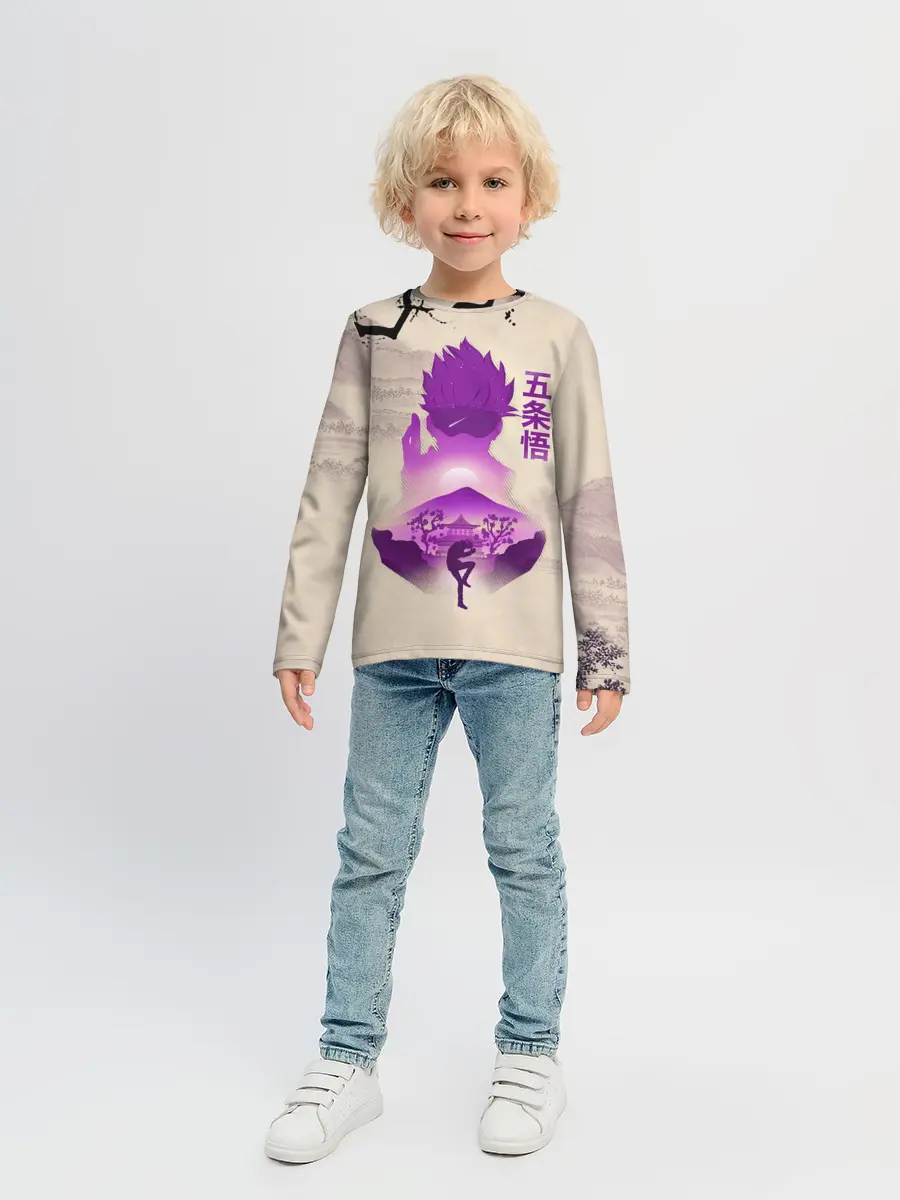 Детский лонгслив / Сатору Годжо японский стиль