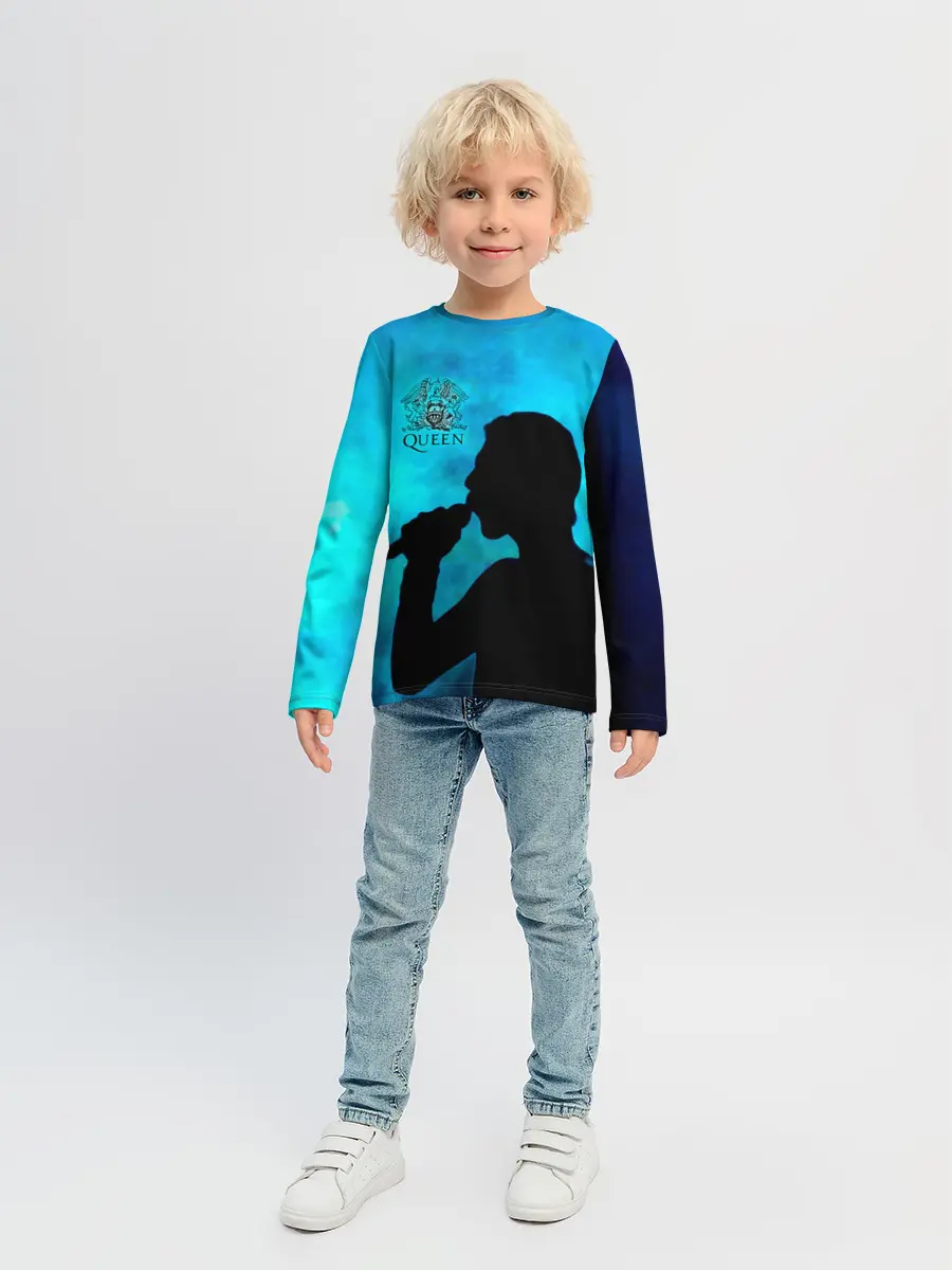 Детский лонгслив / Силуэт Фредди Меркьюри группа Queen
