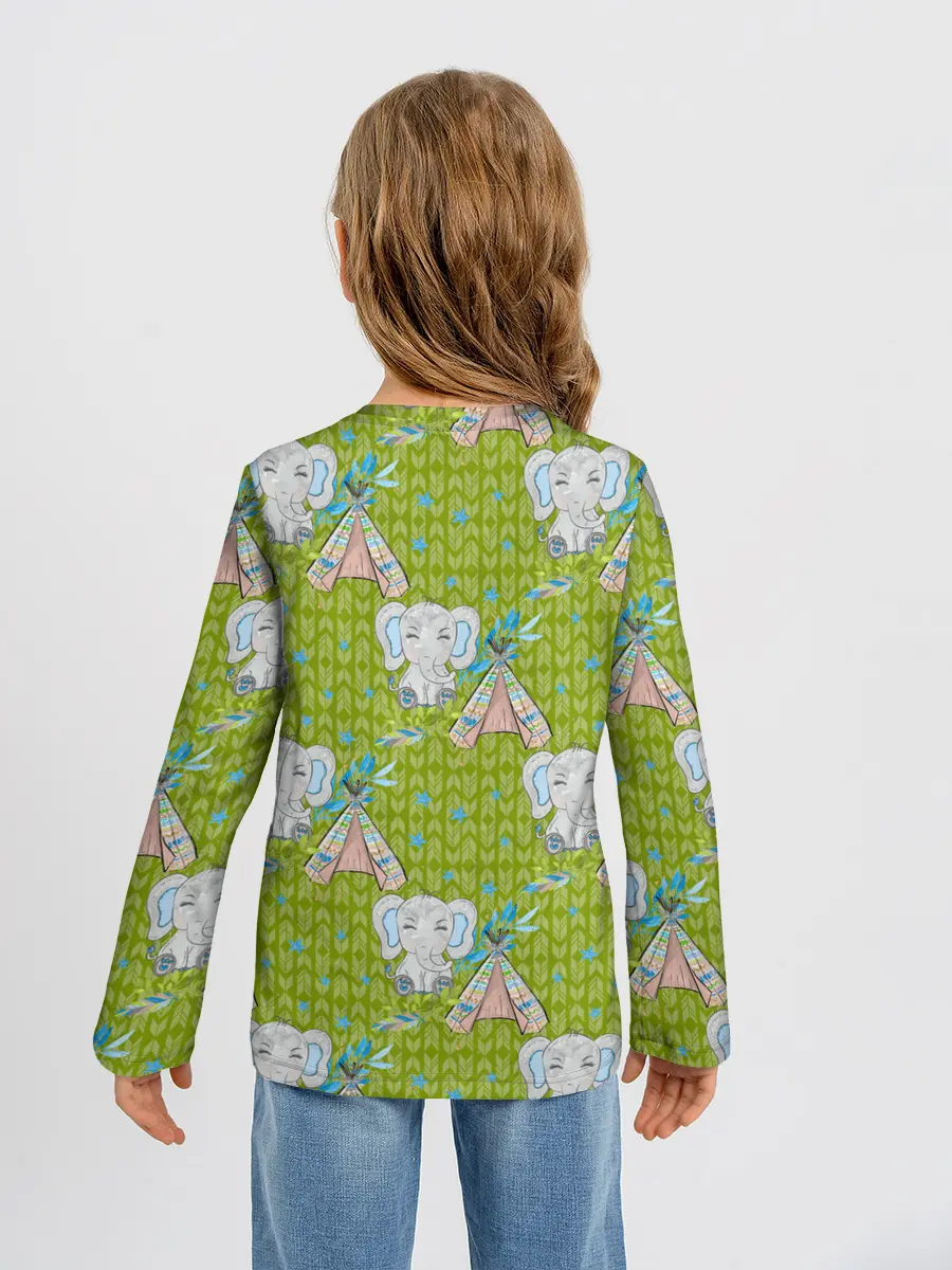 Детский лонгслив / Слоник и вигвам