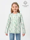 Детский лонгслив / Весенние узоры из листьев