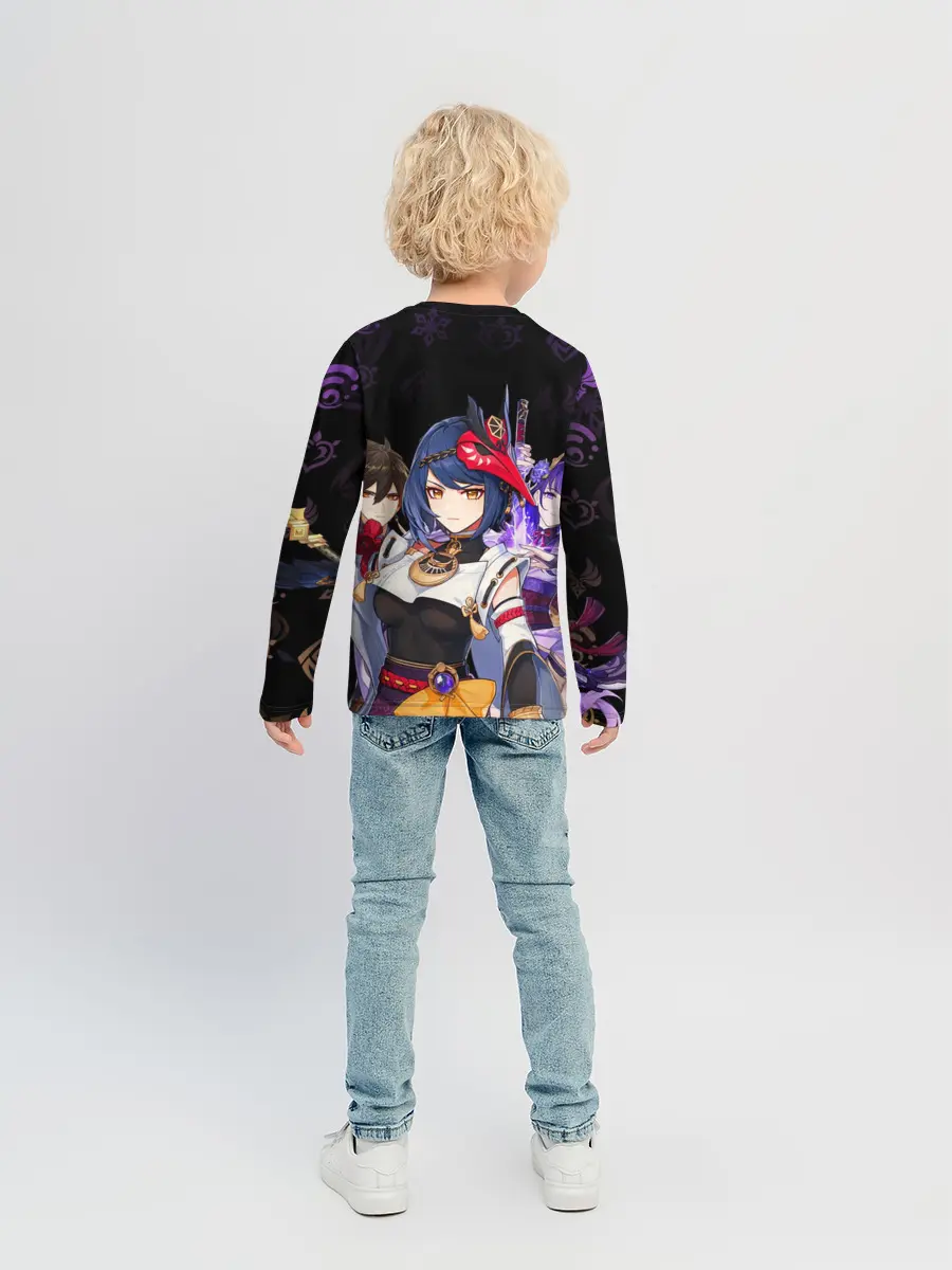 Детский лонгслив / Genshin Impact: Сара, Чжун Ли, Сёгун Райдэн