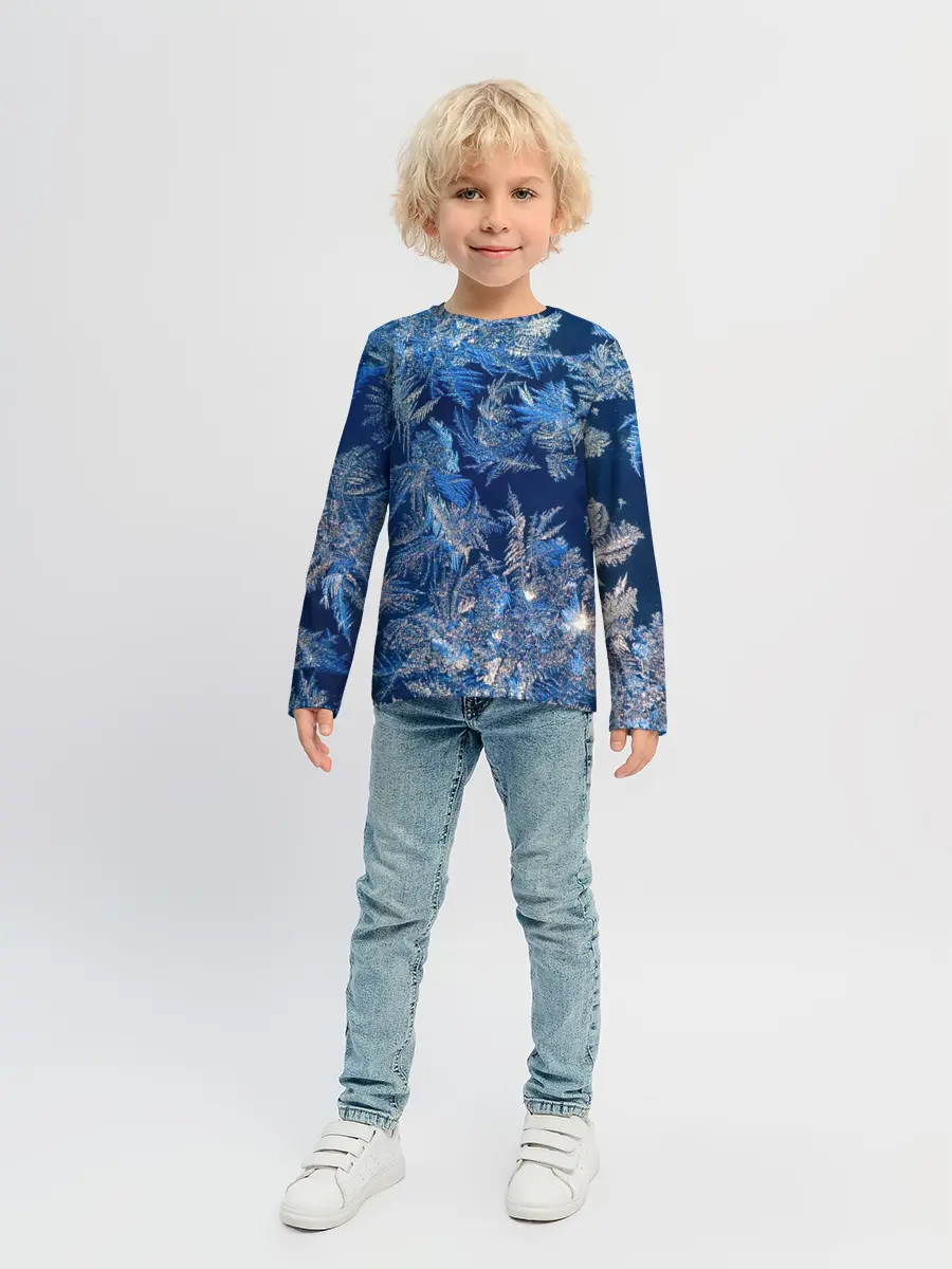 Детский лонгслив / Снежинки макро snowflakes macro