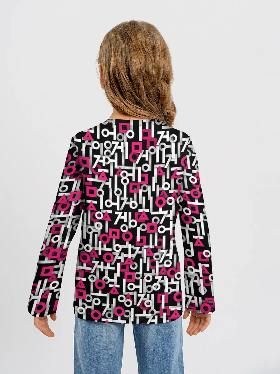 Детский лонгслив / Узор из Игры в кальмара