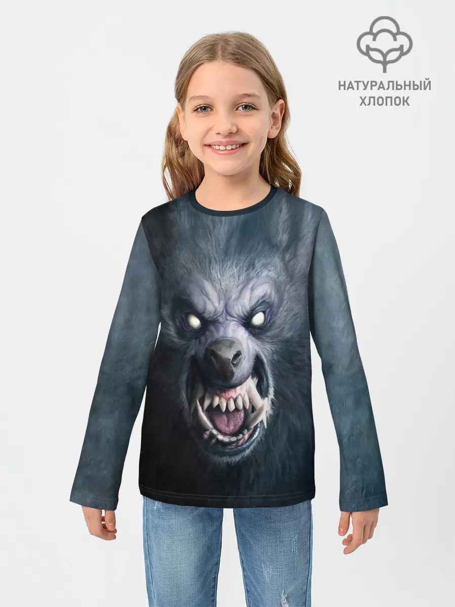 Детский лонгслив / ВОЛК-ОБОРОТЕНЬ