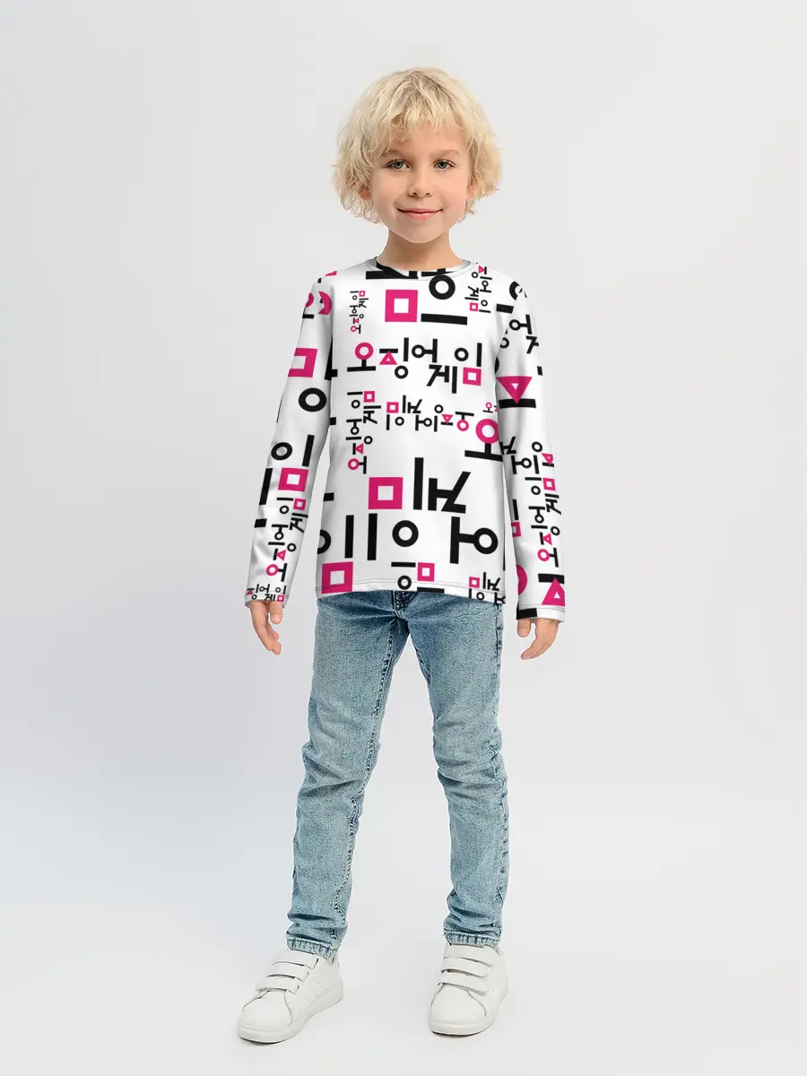 Детский лонгслив / LOGO PATTERN | SQUID GAME