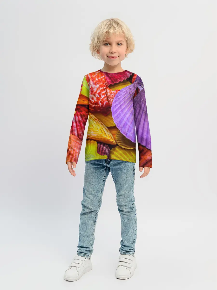 Детский лонгслив / Разноцветные ракушки multicolored seashells